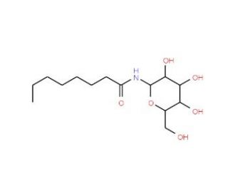 N-Octanoyl-&beta;-D-glucosylamine (CAS 134403-86-4) - chemical structure image