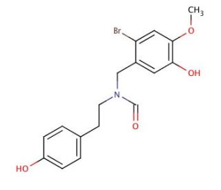 N-(p-Hydroxyphenethyl)-N-(2-bromo-5-hydroxy-4-methoxybenzyl)formamide (CAS 122584-18-3) - chemical structure image