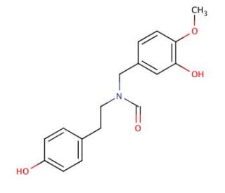 N-(p-Hydroxyphenethyl)-N-(3-hydroxy-4-methoxybenzyl)formamide (CAS 122584-17-2) - chemical structure image