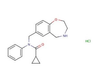 N-Phenyl-N-(2,3,4,5-tetrahydro-1,4-benzoxazepin-7-ylmethyl)cyclopropanecarboxamide hydrochloride - chemical structure image