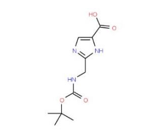 N-tert-Butoxycarbonyl-2-aminomethyl-imidazole-4-carboxylic acid (CAS 867340-37-2) - chemical structure image