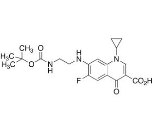 N-(tert-Butoxycarbonyl) Desethylene Ciprofloxacin (CAS 105589-00-2) - chemical structure image