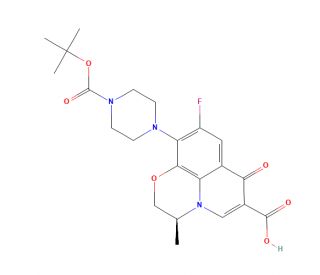N-tert-Butoxycarbonyl Desmethyl Levofloxacin (CAS 1330277-19-4) - chemical structure image