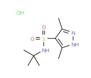 N-(tert-butyl)-3,5-dimethyl-1H-pyrazole-4-sulfonamide hydrochloride - chemical structure image