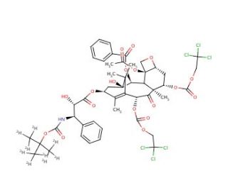 N-tert-Butyloxy-d9-carbonyl-7,10-O-{[(2,2,2,-trichloroethyl)oxy]carbonyl}docetaxel - chemical structure image