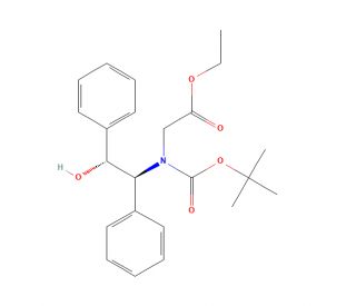 N-(tert-Butyloxycarbonyl)-N-[(1S,2R)-2-hydroxy-1,2-diphenylethyl]-glycine Ethyl Ester (CAS 112741-70-5) - chemical structure