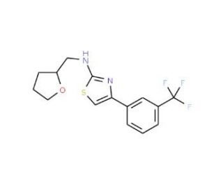 N-(tetrahydrofuran-2-ylmethyl)-4-[3-(trifluoromethyl)phenyl]-1,3-thiazol-2-amine - chemical structure image