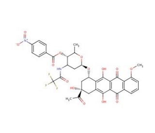 N-Trifluoroacetamido-4&prime;-p-nitrobenzoyl Daunorubicin (CAS 52583-24-1) - chemical structure image