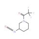 N-(Trifluoroacetyl)piperidine-3-isocyanate (CAS 80591-41-9) - chemical structure image