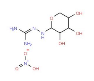 N1-a-L-Arabinopyranosylamino-guanidine HNO3 (CAS 109853-80-7) - chemical structure image