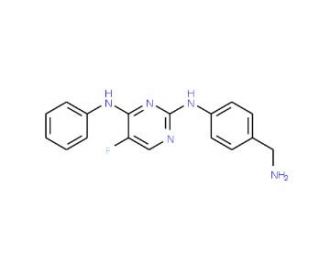 N2-[4-(Aminomethyl)phenyl]-5-fluoro-N4-phenylpyrimidine-2,4-diamine (CAS 916603-07-1) - chemical structure image
