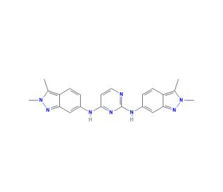 N2,N4-bis(2,3-dimethyl-2H-indazol-6-yl)-2,4-Pyrimidinediamine (CAS 1226499-98-4) - chemical structure image