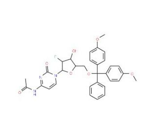 N4-Acetyl-2&prime;-deoxy-5&prime;-O-DMT-2&prime;-fluorocytidine (CAS 159414-98-9) - chemical structure image