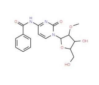 N4-Benzoyl-2&prime;-O-methylcytidine (CAS 52571-45-6) - chemical structure image