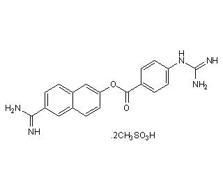 Nafamostat mesylate (CAS 82956-11-4) - chemical structure image