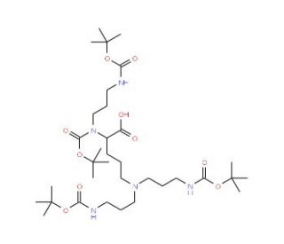Nalpha-Boc-Nalpha,delta,delta-tris(3-Boc-aminopropyl)-L-ornithine (CAS 464926-00-9) - chemical structure image