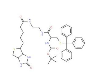 N&alpha;-Boc-S-trityl-L-N-cysteinyl-N&prime;-biotinyl-ethylenediamine (CAS 508234-94-4) - chemical structure image