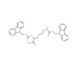 N&alpha;,&epsilon;-Bis-Fmoc-D-lysine (CAS 75932-02-4) - chemical structure image