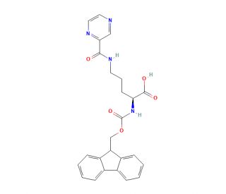 Nalpha-Fmoc-Ndelta-pyrazinylcarbonyl-L-ornithine (CAS 201046-61-9) - chemical structure image