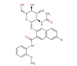Naphthol AS-BI N-acetyl-&beta;-D-glucosaminide (CAS 3395-37-7) - chemical structure image