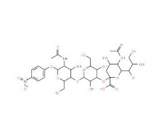 Neu5Ac &alpha;(2-3)Gal &beta;(1-4)GlcNAc-&beta;-pNP (CAS 501427-92-5) - chemical structure image