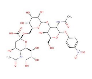 Neu5Ac &alpha;(2-6)Gal &beta;(1-3)GlcNAc-&beta;-pNP - chemical structure image