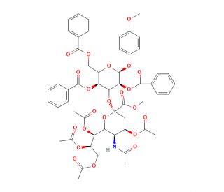 Neu5Ac[1Me,4789Ac]alpha(2-3)Gal[246Bz]-beta-MP - chemical structure image