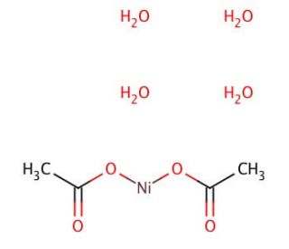 Nickel(II) acetate tetrahydrate (CAS 6018-89-9) - chemical structure image