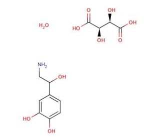 Norepinephrine L-bitartrate hydrate (CAS 339091-66-6) - chemical structure image