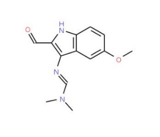 N&prime;-(2-Formyl-5-methoxy-1H-indol-3-yl)-N,N-dimethylimidoformamide - chemical structure image