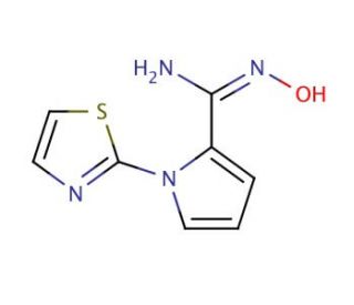 N&prime;-Hydroxy-1-(1,3-thiazol-2-yl)-1H-pyrrole-2-carboximidamide (CAS 685107-91-9) - chemical structure image