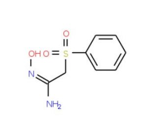 N&prime;-Hydroxy-2-(phenylsulphonyl)ethanimidamide (CAS 17665-60-0) - chemical structure image