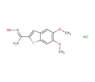 N&prime;-Hydroxy-5,6-dimethoxy-1-benzothiophene-2-carboximidamide hydrochloride - chemical structure image