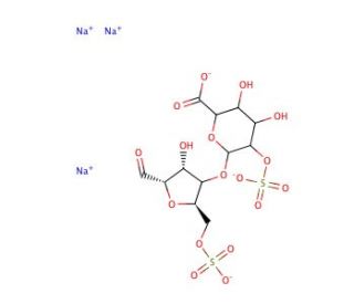 O-(&alpha;&minus;L-Idopyranosyluronic Acid 2-Sulfate-(1-4)-2,5 -anhydromannose-6-sulfate Trisodium Salt - chemical structure image