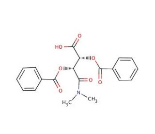 (&minus;)-O,O&prime;-Dibenzoyl-L-tartaric acid mono(dimethylamide) (CAS 78761-37-2) - chemical structure image