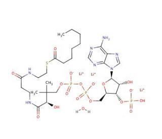 Octanoyl coenzyme A lithium salt (CAS 324518-20-9) - chemical structure image