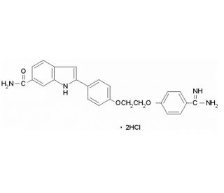 p-Amidinophenyl p-(6-amidino-2-indolyl)phenyl ether dihydrochloride (CAS 55453-00-4) - chemical structure image