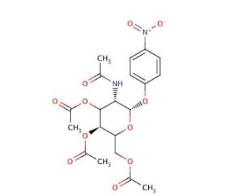 p-Nitrophenyl 2-Acetamido-3,4,6-tri-O-acetyl-&beta;-D-glucopyranoside (CAS 13089-27-5) - chemical structure image