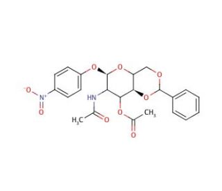 p-Nitrophenyl 2-Acetamido-3-O-acetyl-4,6-O-benzylidene-2-deoxy-&alpha;-D-glucopyranoside (CAS 23262-56-8) - chemical structure imag