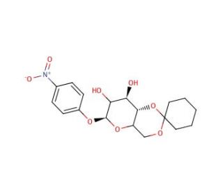 p-Nitrophenyl 4,6-Cyclohexylidene-&beta;-D-mannopyranoside - chemical structure image