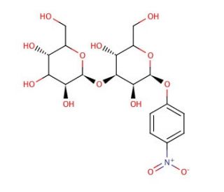 p-Nitrophenyl &beta;-D-laminaribioside (CAS 26255-70-9) - chemical structure image
