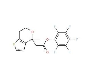 Pentafluorophenyl (6,7-dihydro-4-methyl-4H-thieno[3,2-c]pyran-4-yl)acetate (CAS 916766-89-7) - chemical structure image