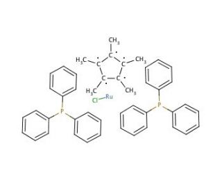 Pentamethylcyclopentadienylbis(triphenylphosphine)ruthenium(II) chloride (CAS 92361-49-4) - chemical structure image