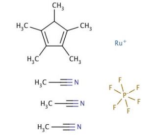 Pentamethylcyclopentadienyltris (acetonitrile)ruthenium(II) hexafluorophosphate (CAS 99604-67-8) - chemical structure image