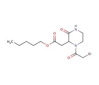 Pentyl 2-[1-(2-bromoacetyl)-3-oxo-2-piperazinyl]-acetate - chemical structure image