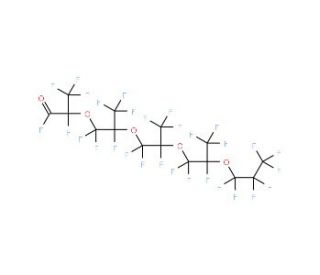 Perfluoro-2,5,8,11-tetramethyl-3,6,9,12-tetraoxapentadecanoyl fluoride (CAS 34761-47-2) - chemical structure image