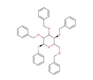 Phenyl 2,3,4,6-Tetra-O-benzyl-1-thio-&beta;-D-galactopyranoside (CAS 74801-29-9) - chemical structure image