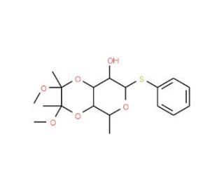 Phenyl 3,4-O-(2,3-Dimethoxybutan-2,3-diyl)-1-thio-&alpha;-L-rhamnopyranoside (CAS 202824-32-6) - chemical structure image