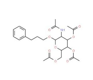 Phenylpropyl 2-acetamido-3,4,6-tri-O-acetyl-2-deoxy-b-D-glucopyranoside (CAS 220341-05-9) - chemical structure image
