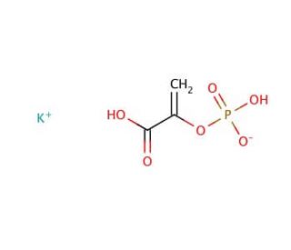 Phosphoenolpyruvic acid, monopotassium salt (CAS 4265-07-0) - chemical structure image
